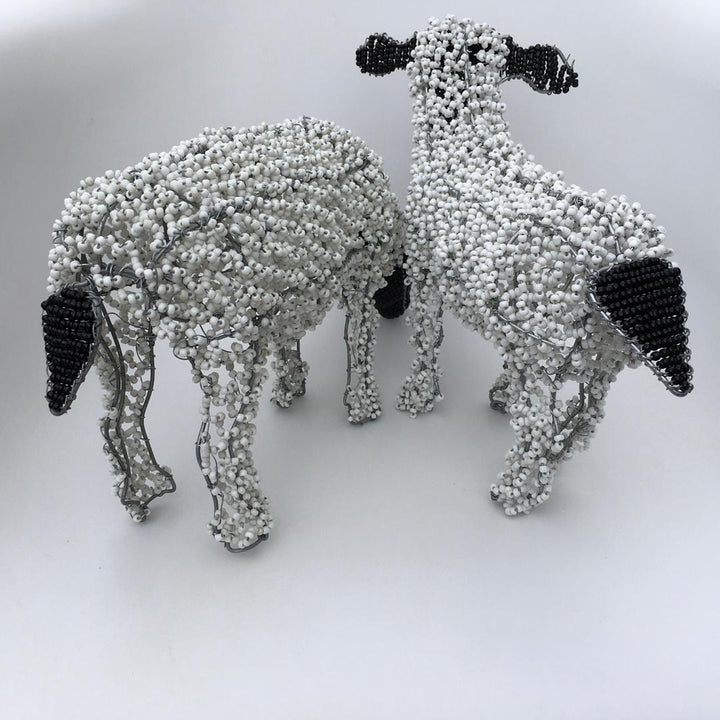 African craft-Sheep Wired and Beads-African beadwork