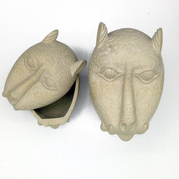 Soap box stone made Cat head - Dilwana - botswana online shopping