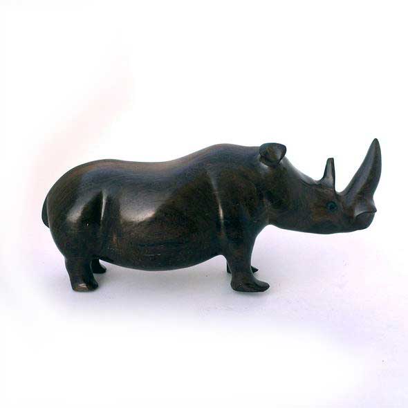 African Carved Wooden Rhino - African craft - Dilwana - botswana online shopping