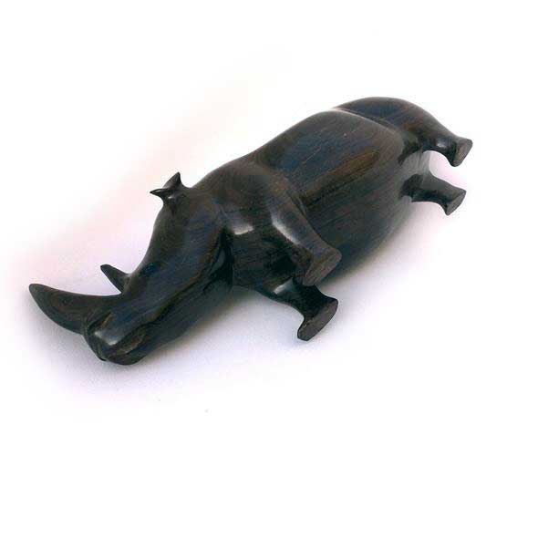 African wooden Rhino - African craft market - Dilwana