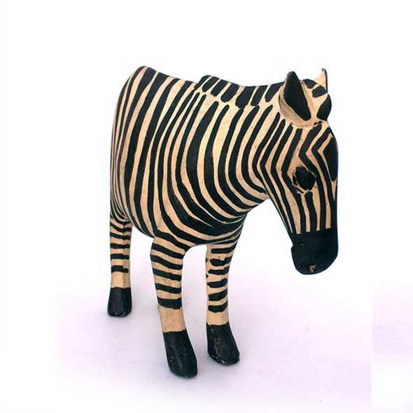 African wooden zebra - African craft - Dilwana
